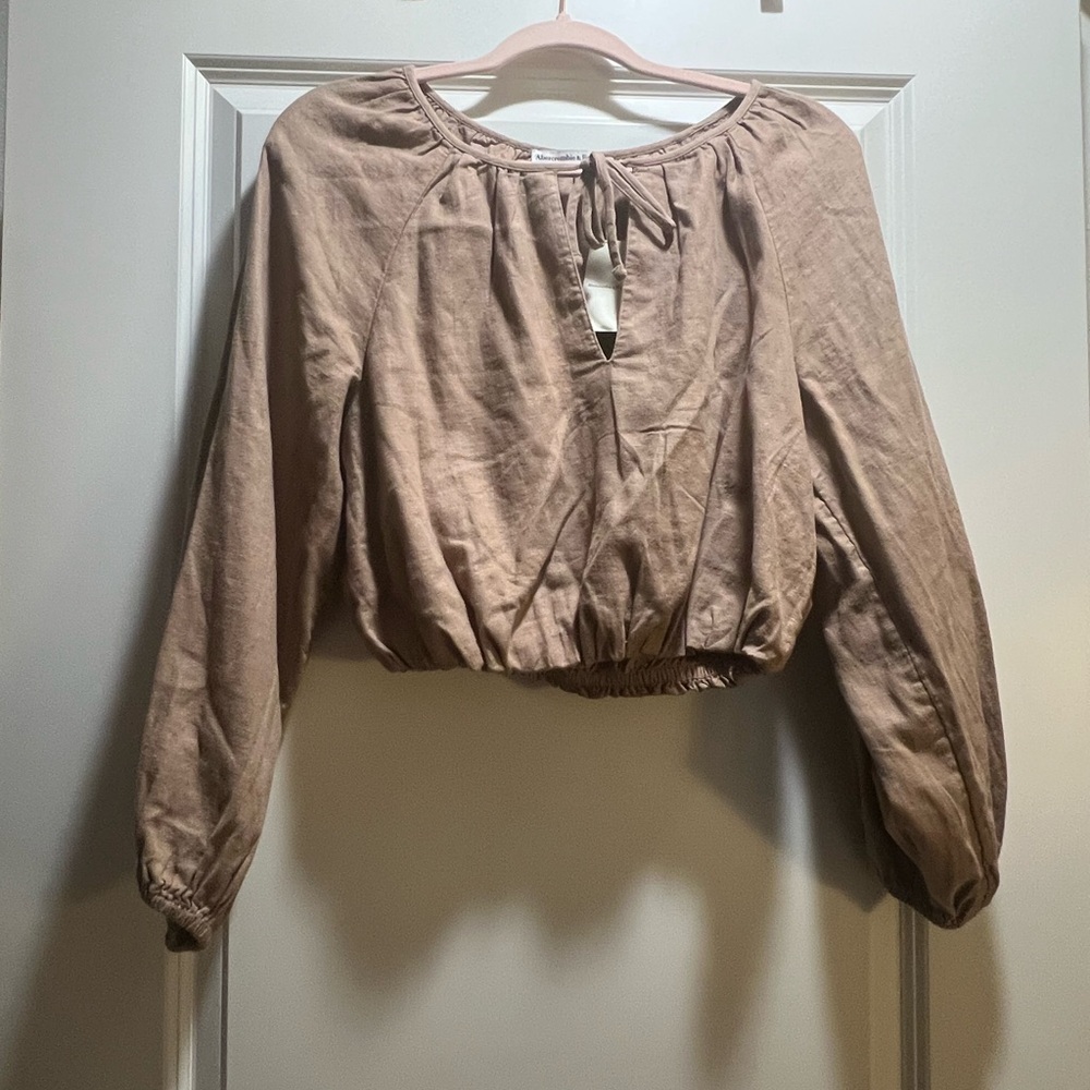Abercrombie & Fitch Brown Long Sleeve Blouse
